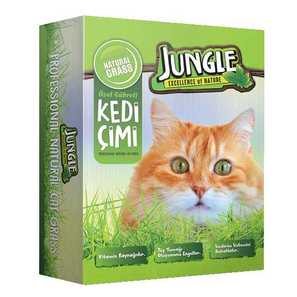 Jungle Kedi Çimi Kutulu (Fileli) 6