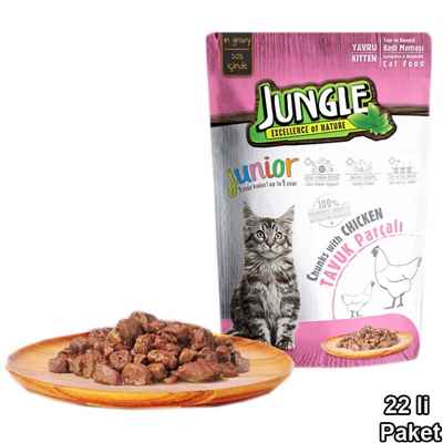 Jungle Pouch Yavru Kedi Tavuklu 22 Ad.Jelli Yaş M.