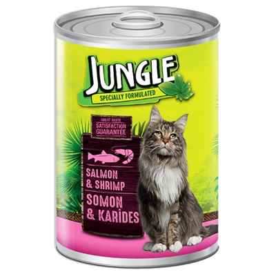 Jungle Kedi 415 gr Somonlu-Karidesli Kons. 24 Adet