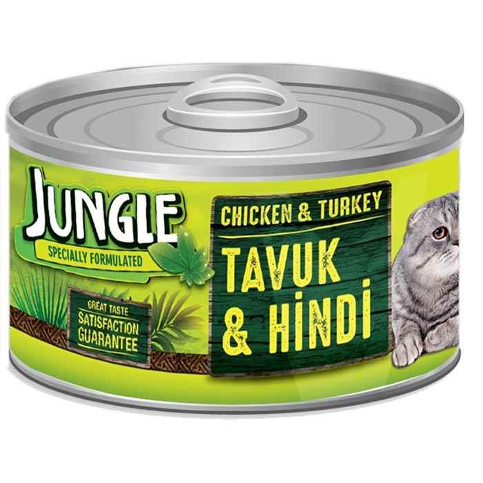 Jungle Kedi 85 gr Tavuklu-Hindili Yaş Ezme 24 Adet