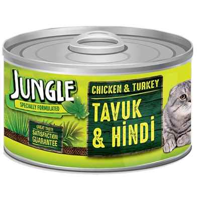 Jungle Kedi 85 gr Tavuklu-Hindili Yaş Ezme 24 Adet