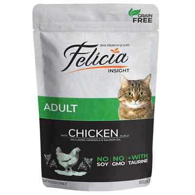 Felicia Tahılsız 85 gr Yetişkin Tavuklu Yaş Kedi Maması 12 Adet