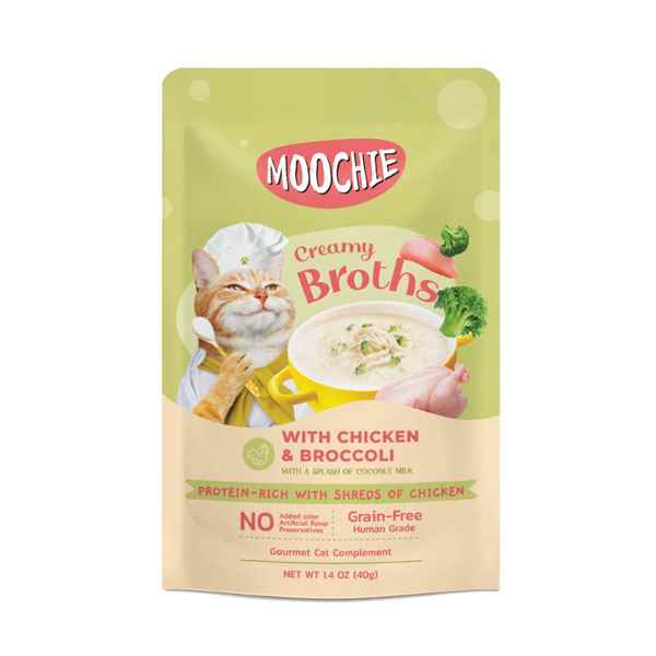 Moochie Çorba Kedi Ödülü Tavuk-Brokoli 4x40 Gr