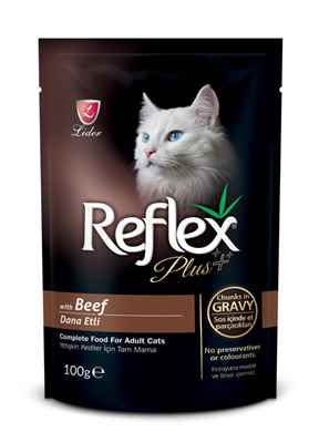 Reflex Plus Biftekli Pouch Kedi Konserve Sos  İçinde Et Parçacıklı 100 Gr