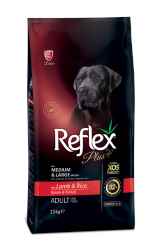 Reflex Plus Orta Büyük Irk Kuzu Pirinç Yetişkin Köpek Maması 15 Kg