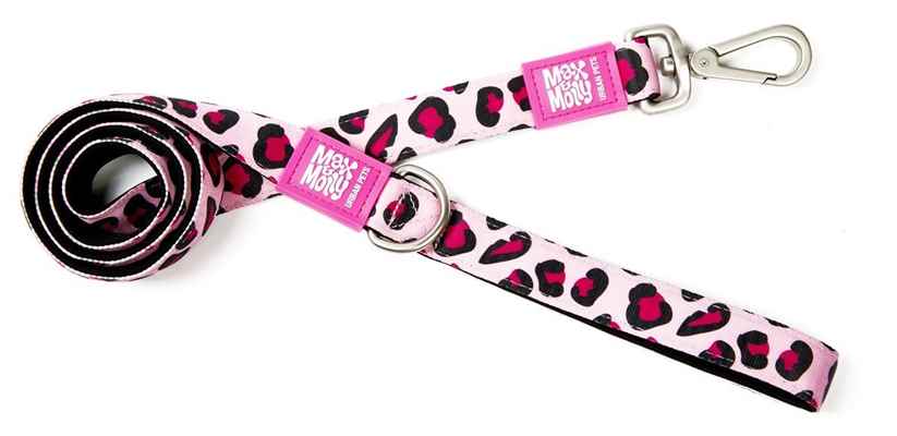 Max & Molly Leopard Pink Gezdirme Kayışı-Medium