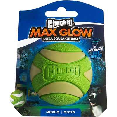 Chuckit! Max Glow Gece Parlayan Sesli Köpek Oyun Topu (Orta Boy)