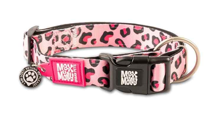 Max & Molly Smart ID Leopard Pink Boyun Tasması-Small