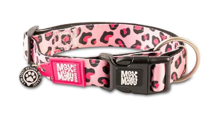 Max & Molly Smart ID Leopard Pink Boyun Tasması-Large