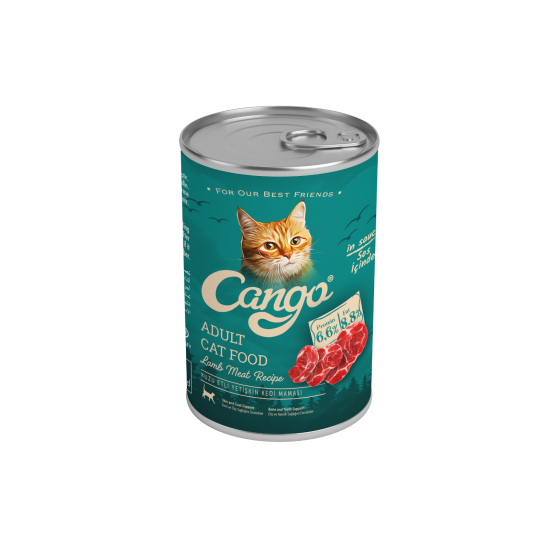 Cango Parça Etli Yetişkin Kuzu Etli Kedi Konserve 415Gr x 24 Adet