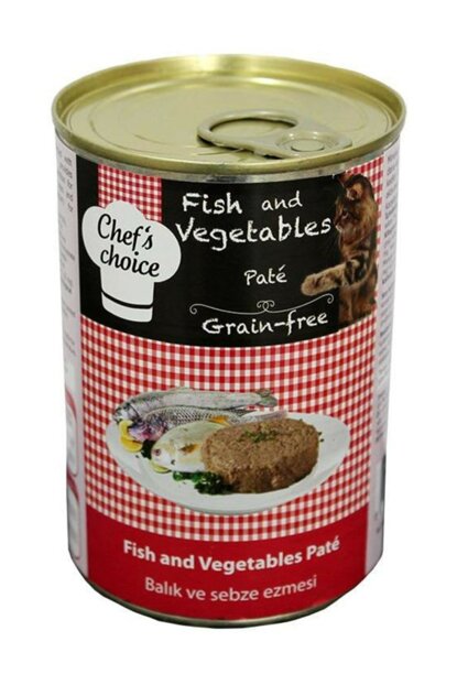 Chefs Choice 400 Gr X 24 Adet Balıklı ve Sebzeli Soslu Kıyılmış Kedi Konserve 