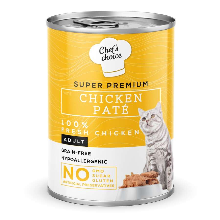 Chefs Choice Tavuklu Tahılsız Ezme Yetişkin Kedi Konservesi 400gr