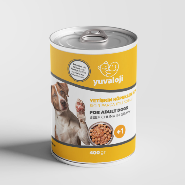 Yuvaloji Yetişkin Köpekler İçin Sığır Parça Etli Soslu Yaş Köpek Maması 400 Gr x 24 Adet