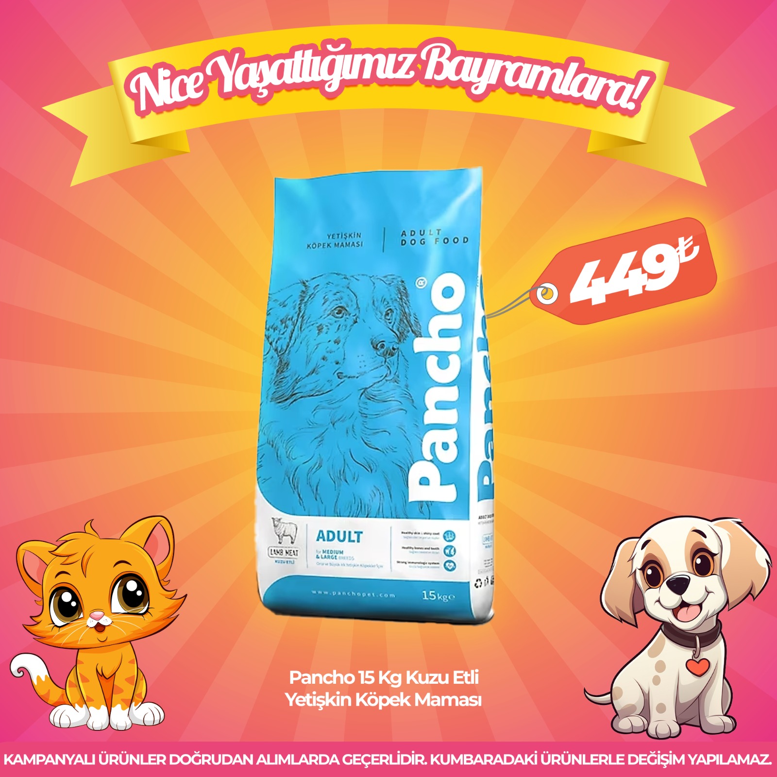 Pancho 15 Kg Kuzu Etli Yetişkin Köpek Maması