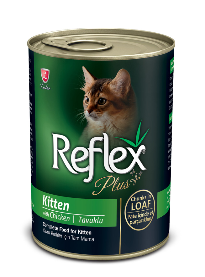 Reflex Plus Tavuklu Yavru Kedi Konserve Pate İçinde Et Parçacıklı 400 Gr X 24 Adet