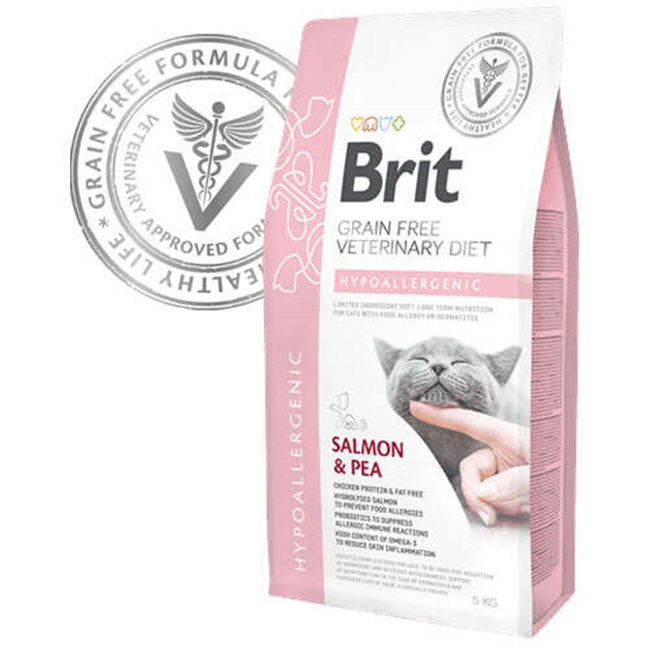  Brit Veterinary Diet Hypo-Allergenic Cilt Sağlığı Destekleyici Tahılsız Kedi Maması 5kg