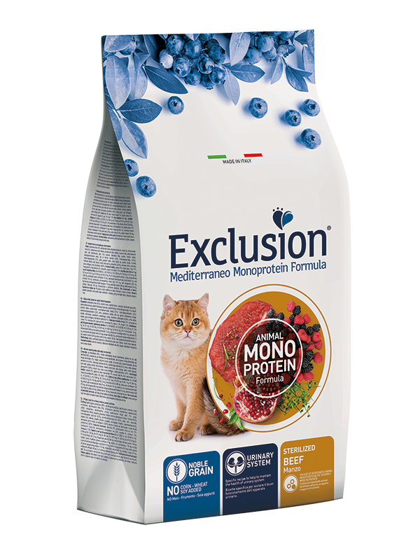 Exclusion Monoprotein Sığır Etli ve Narlı Düşük Tahıllı Kısırlaştırılmış Kedi Maması 12kg