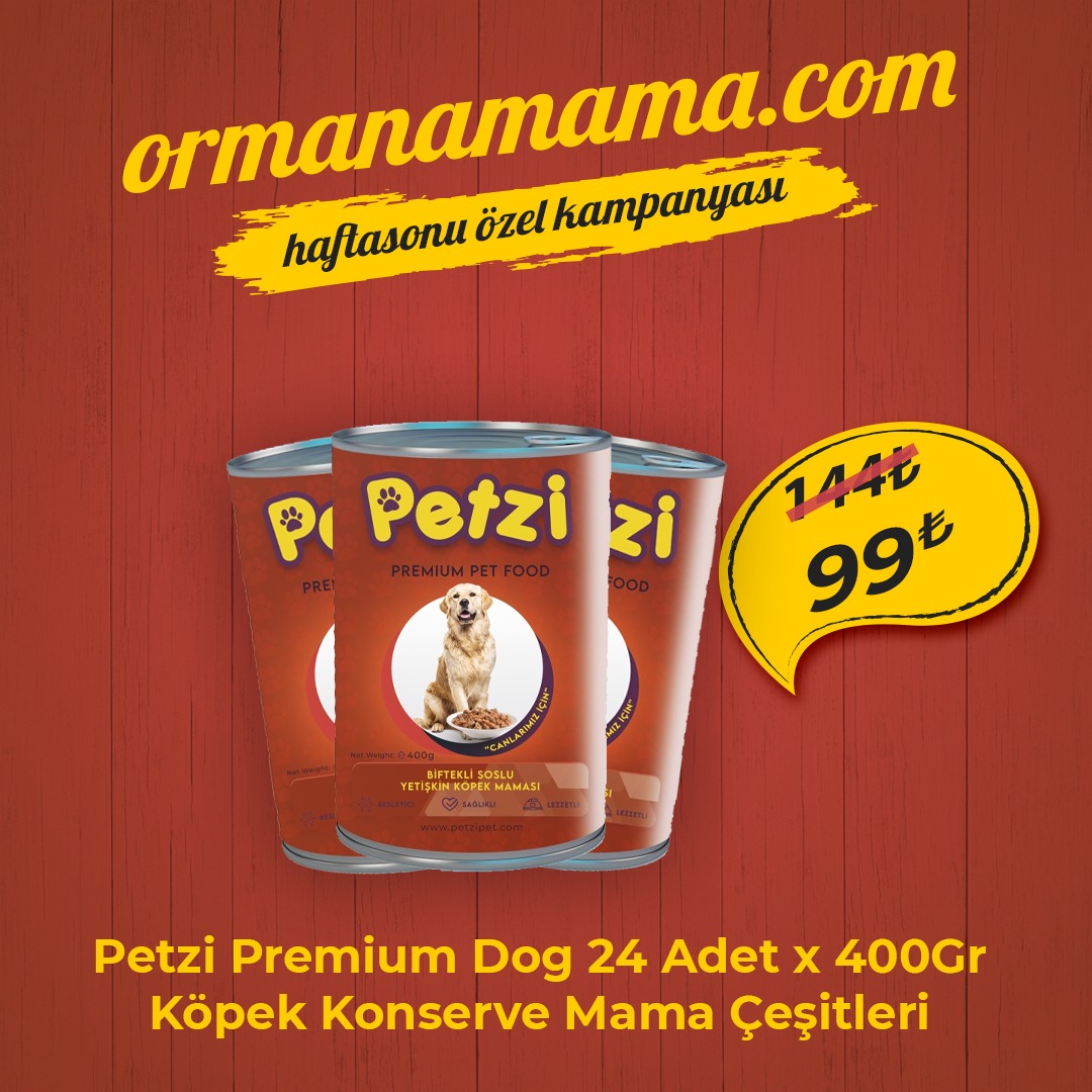 Petzi Dog Premium Yetişkin Köpek Maması 400 Gr x 24 Ad
