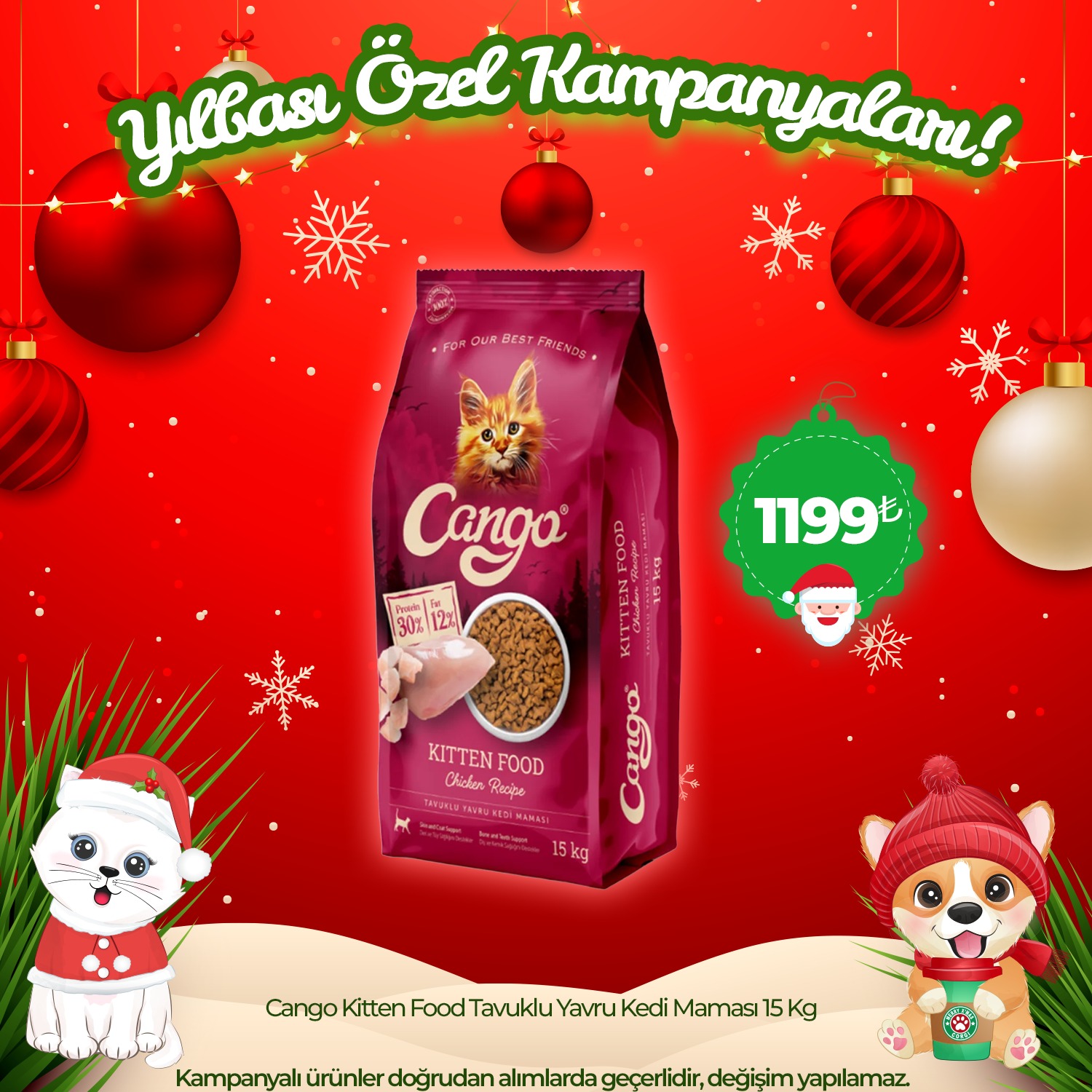 Cango Kitten Food Tavuklu Yavru Kedi Maması 15 Kg