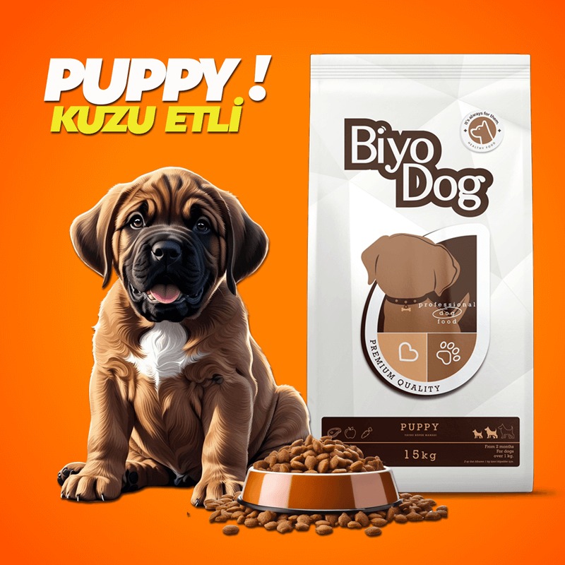 Biyodog Puppy Kuzu Etli Yavru Köpek Maması 15 kg