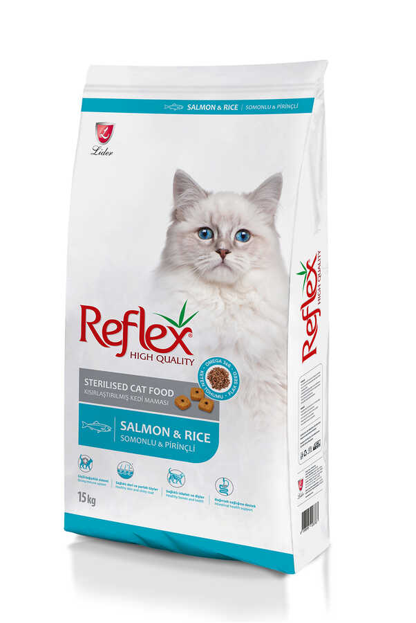 Reflex Somonlu Pirinçli Kısırlaştırılmış Kedi Maması 15 Kg