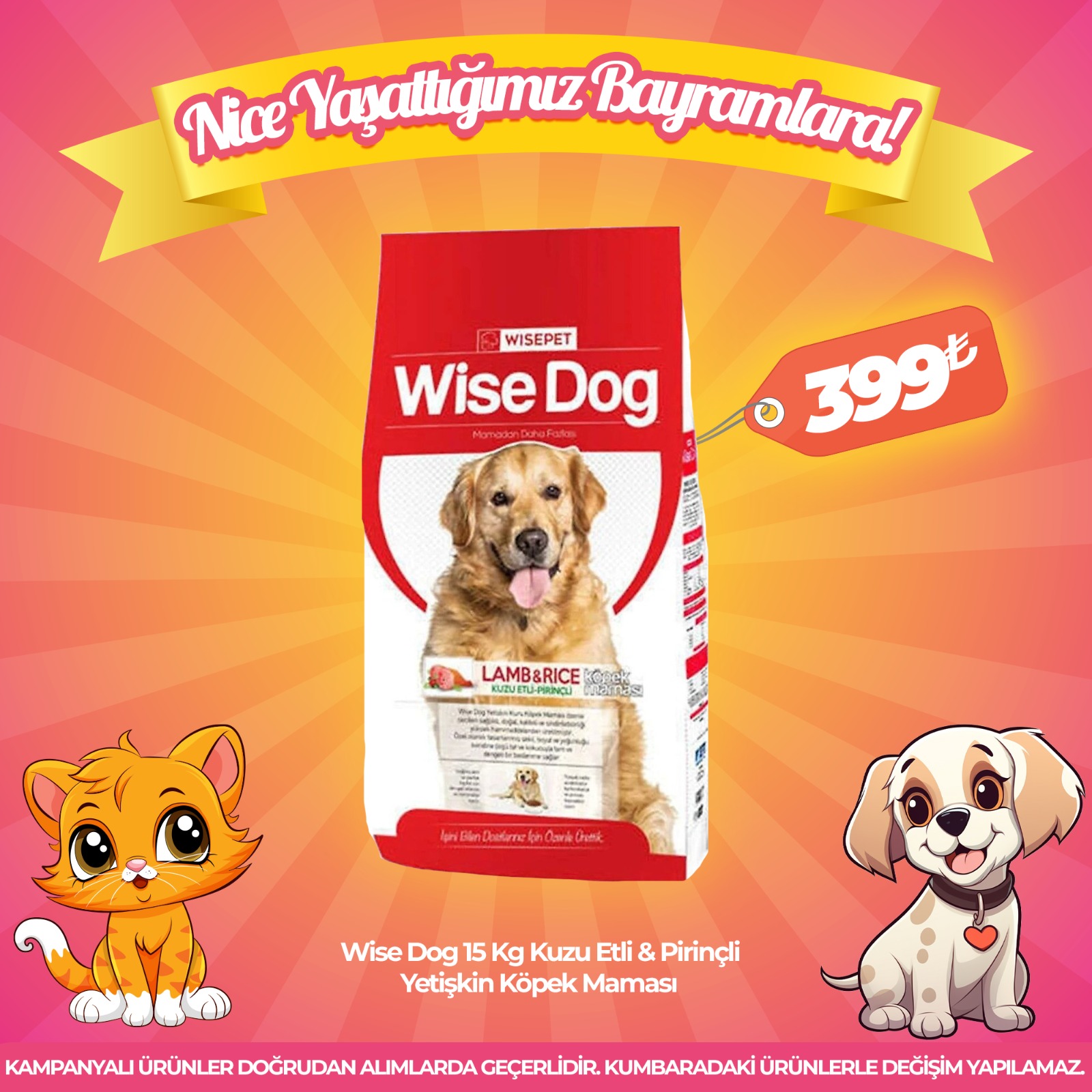 Wise Dog 15 Kg Kuzu Etli ve Pirinçli Yetişkin Köpek Maması