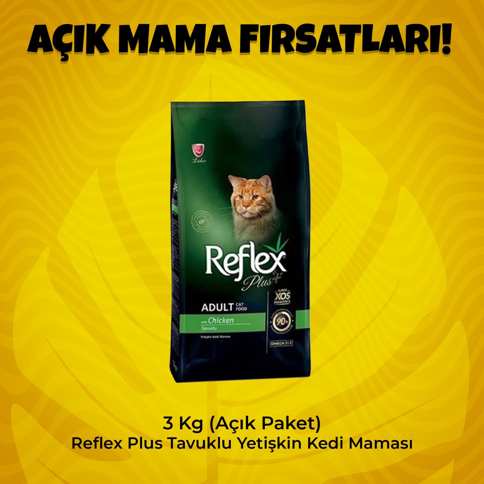 3 Kg (Açık Paket) Reflex Plus Tavuklu Yetişkin Kedi Maması
