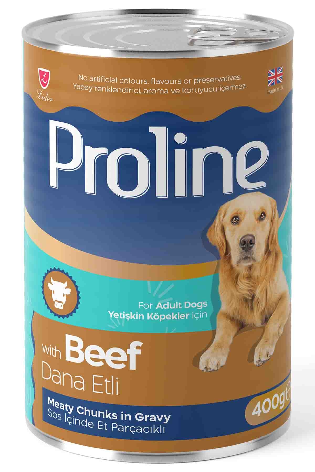 Proline Sos İçinde Parça Yetişkin Köpek Konservesi Çeşitleri 400gr x 24 Adet