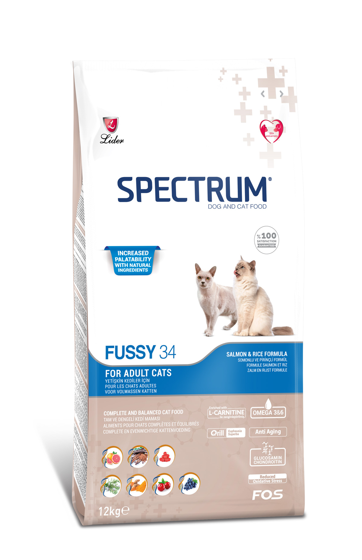 Spectrum FUSSY34 Yetişkin Kedi Maması 12 Kg