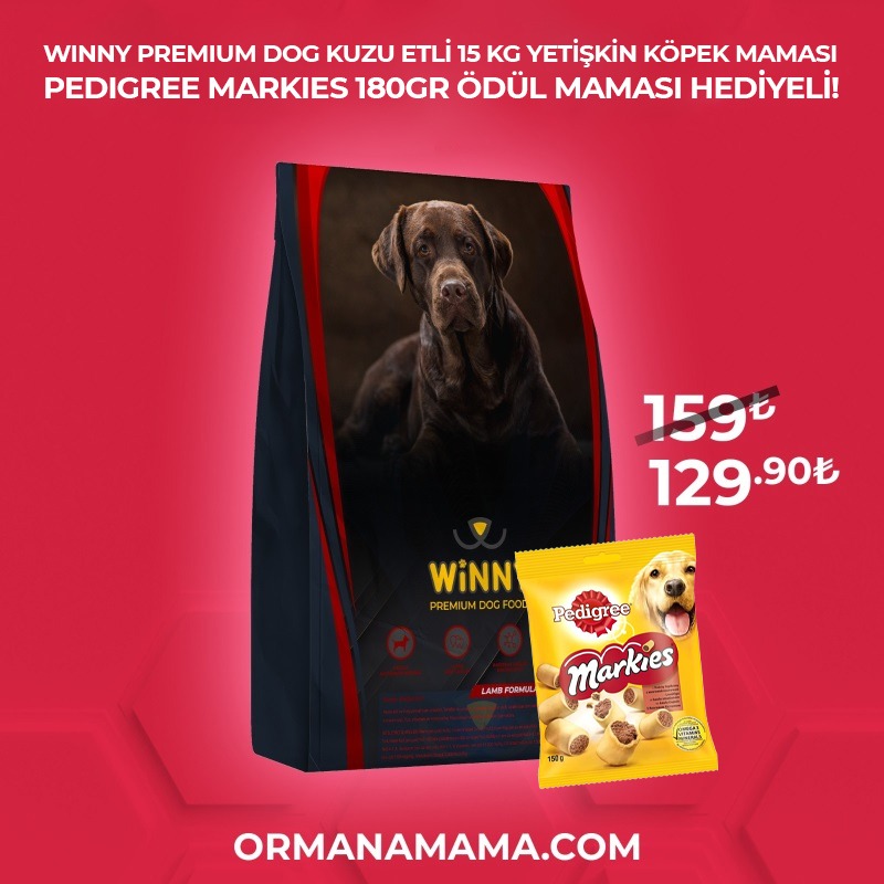 Winny Premium 15 Kg Kuzu Etli Yetişkin Köpek Maması