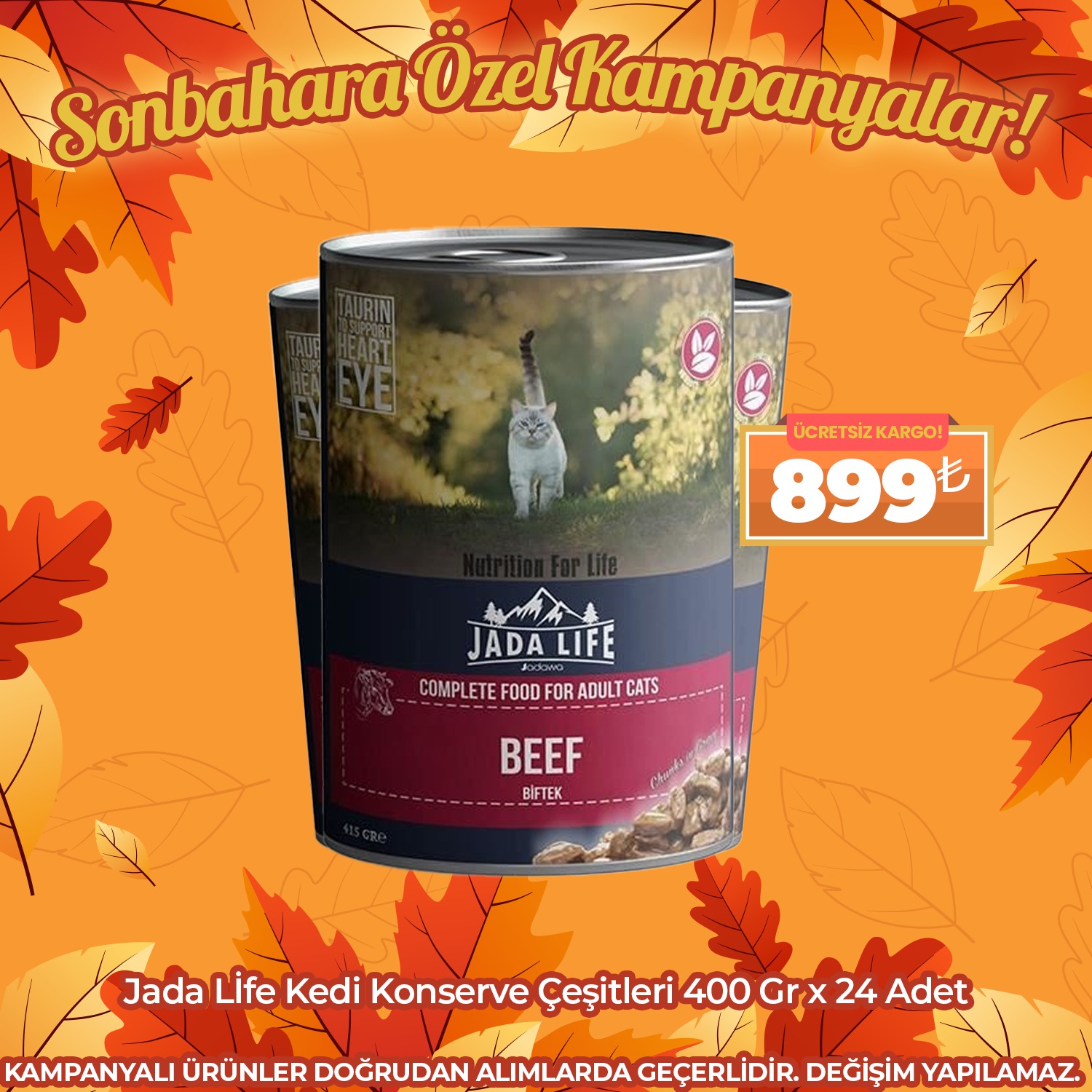 Jada Life Kedi Konserve Çeşitleri 400 Gr x 24 Adet