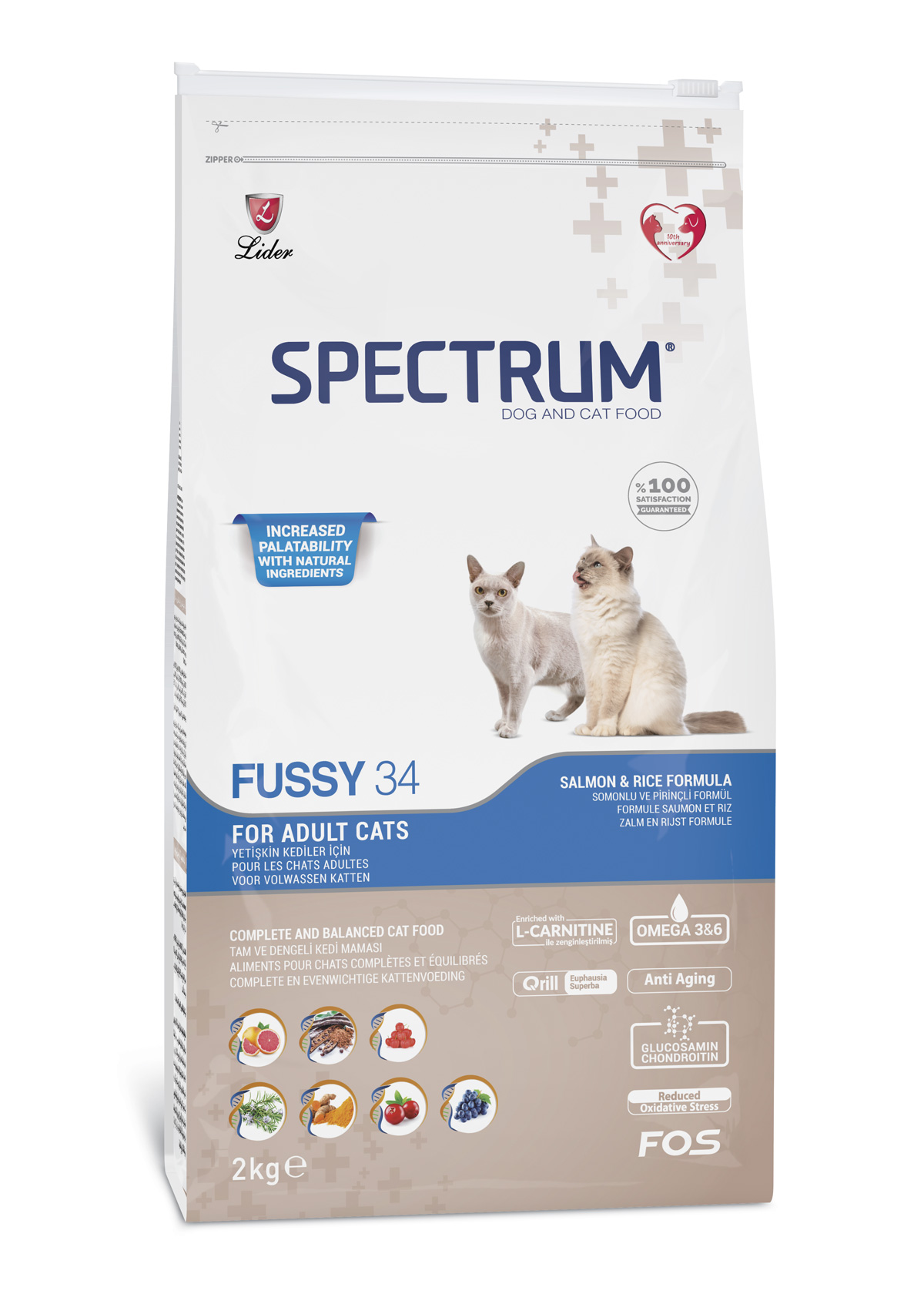 Spectrum FUSSY34 Yetişkin Kedi Maması 2 Kg