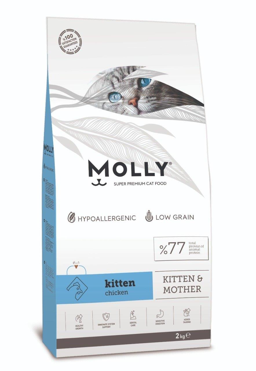 Molly Tavuklu Yavru ve Emziren Kedi Maması 2kg