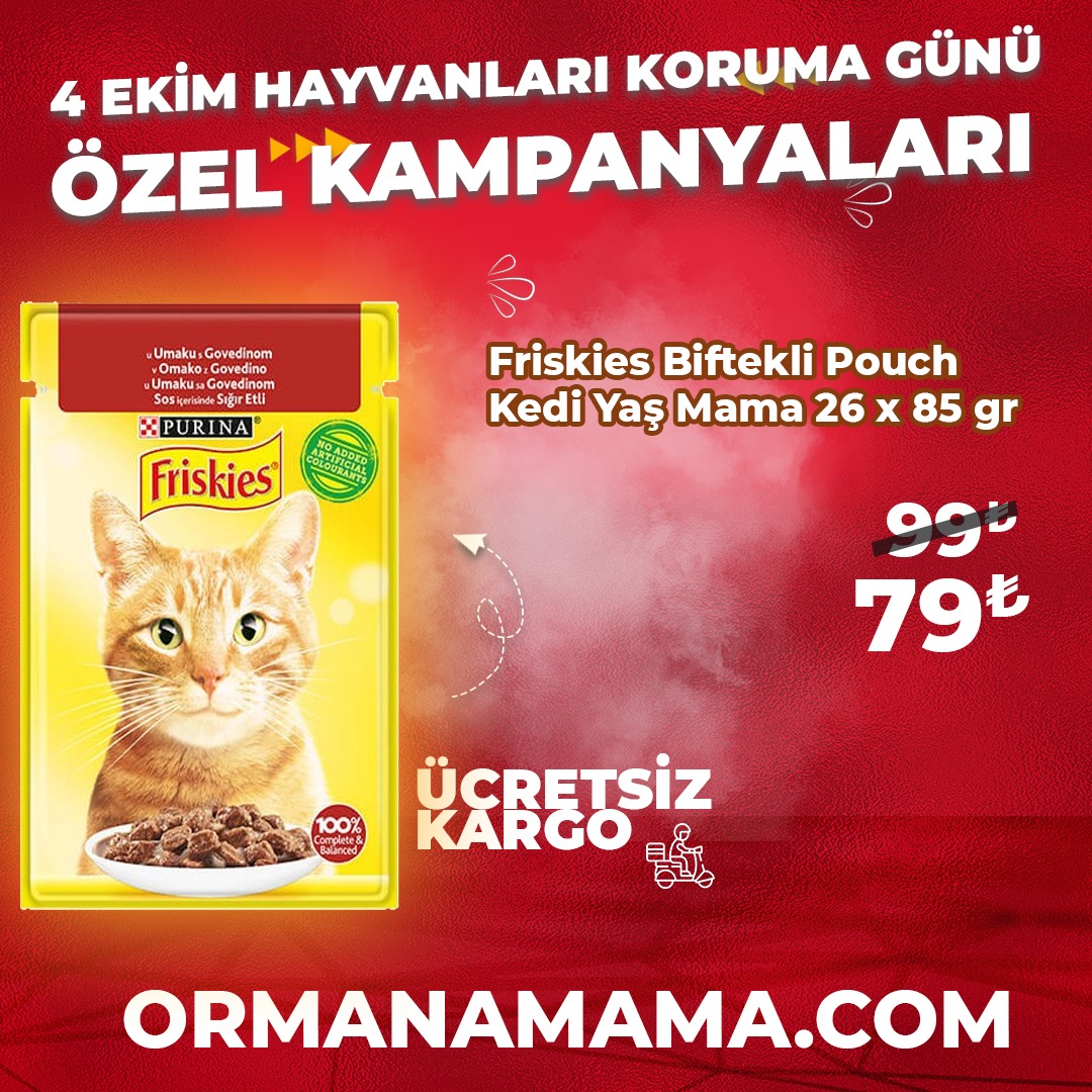 Friskies Pouch 100 Gr x 20 Adet + 6 Adet Hediyeli