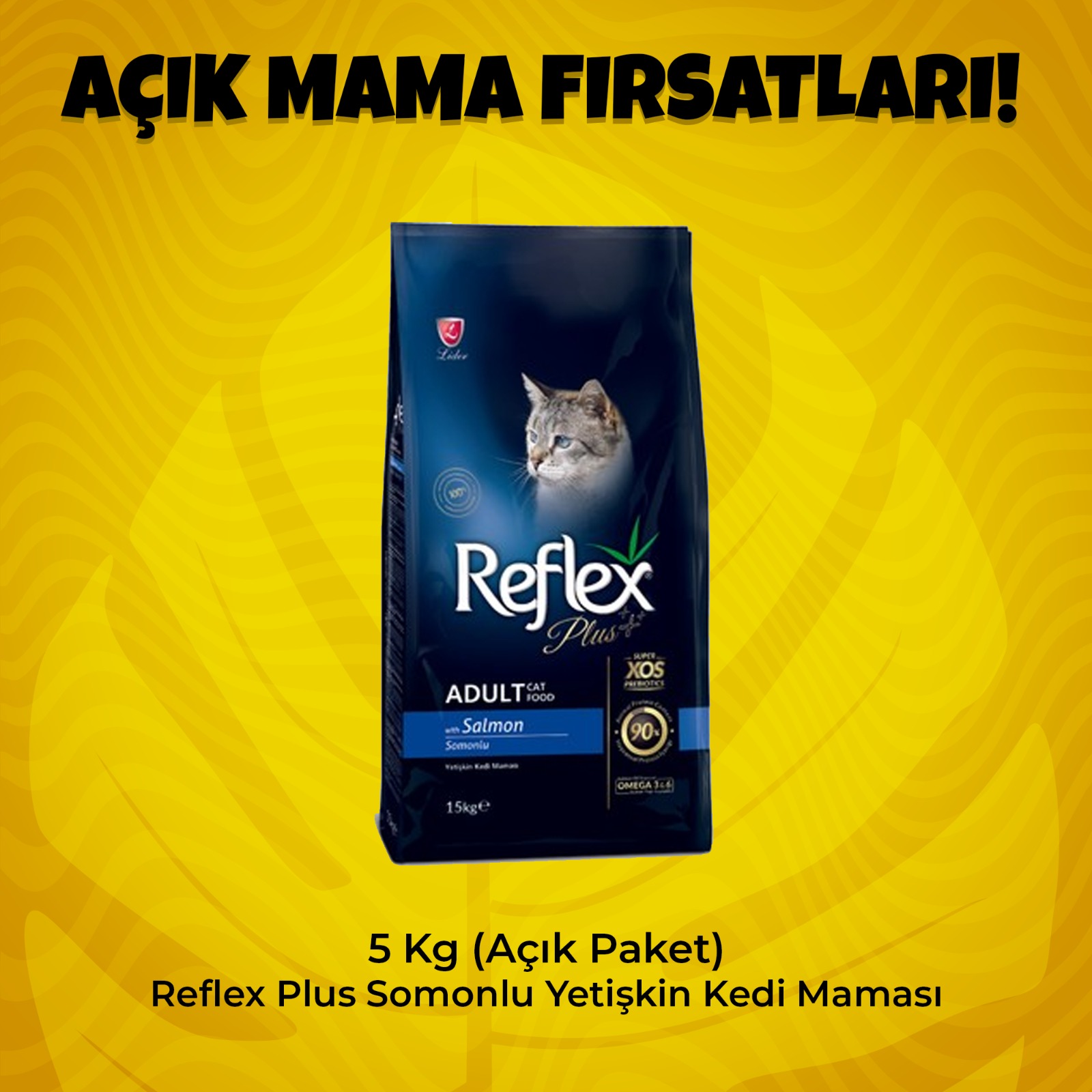 5 Kg (Açık Paket) Reflex Plus Somonlu Yetişkin Kedi Maması 