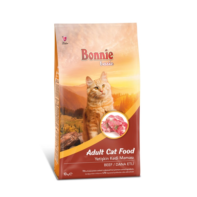 Bonnie Biftekli Kuru Kedi Maması 10 Kg