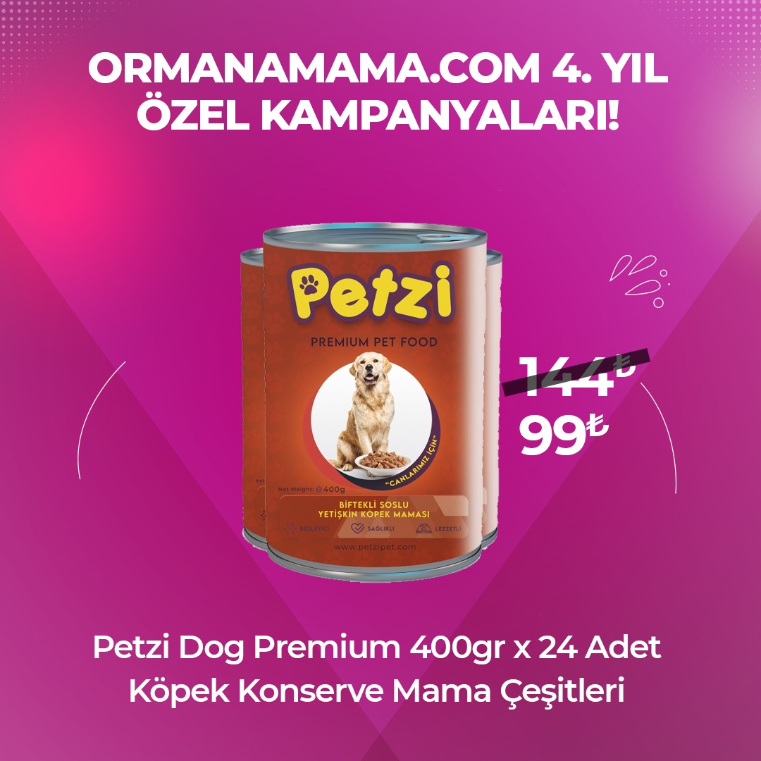 Petzi Dog Premium Köpek Konservesi 400 Gr x 24 Adet