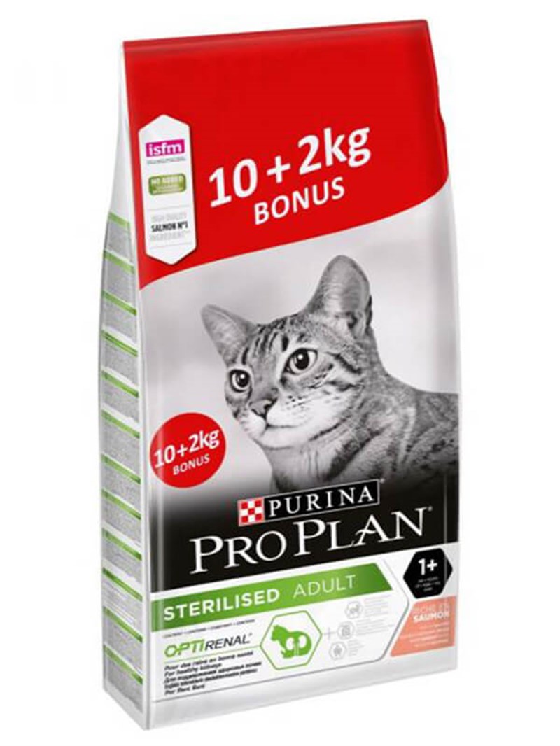 ProPlan Sterilised Somonlu Kısırlaştırılmış Yetişkin Kedi Maması 10 + 2 KG
