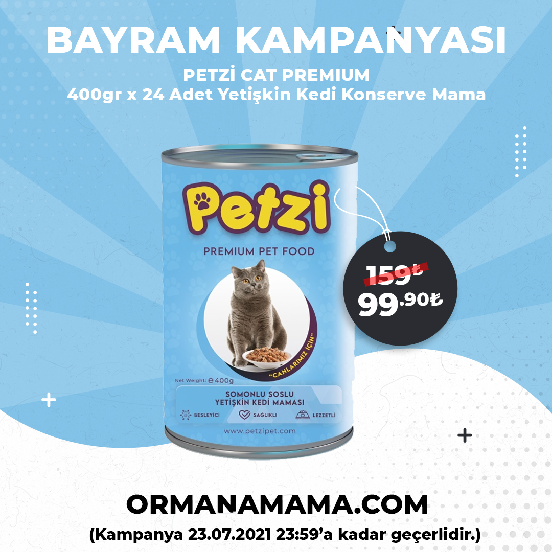Petzi Cat Premium 400 gr x 24 Adet Kedi Konserve Mama