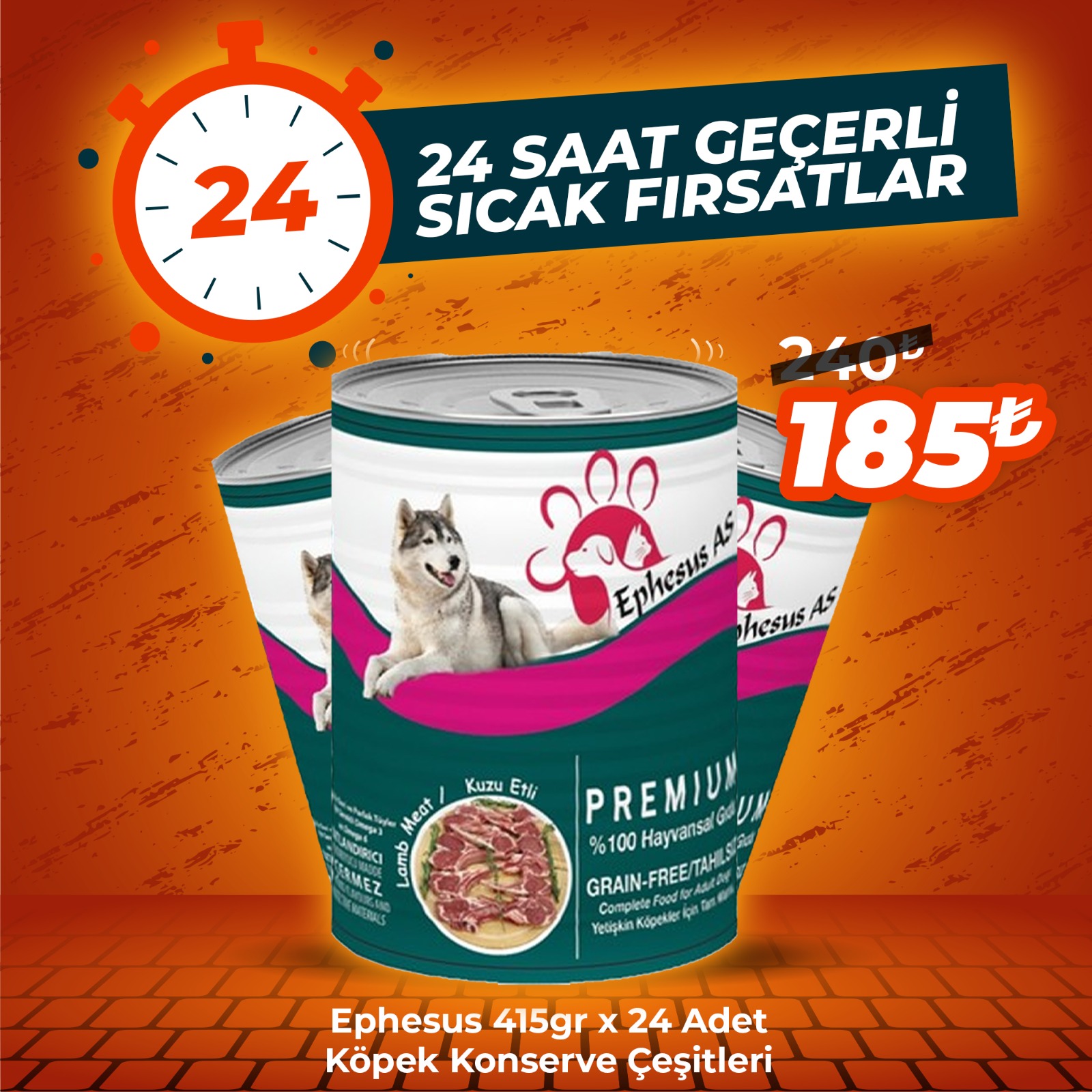 Ephesus 400gr x 24 Adet Yetişkin Köpek Konserve Çeşitleri