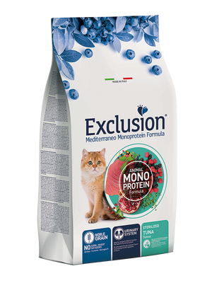 Exclusion Monoprotein Ton Balıklı ve Narlı Düşük Tahıllı Kısırlaştırılmış Kedi Maması 12kg