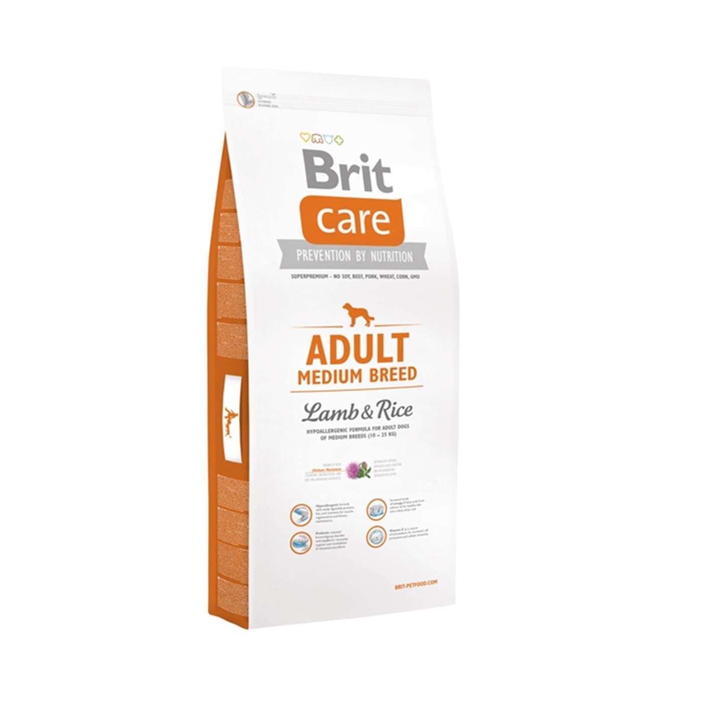 Brit Care Medium Breed Kuzu Etli ve Pirinçli Yetişkin Köpek Maması 3 Kg