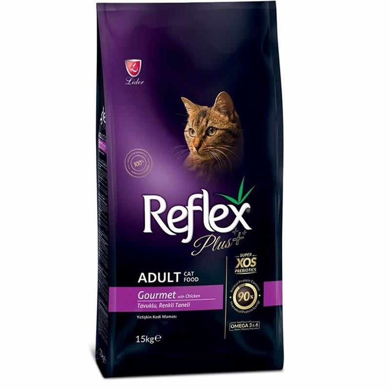 15 KG Reflex plus Tavuklu Renkli Taneli Yetişkin Kedi Maması