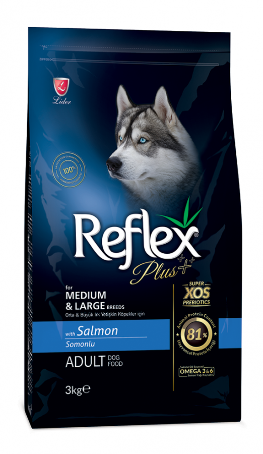 Reflex Plus Orta Büyük Irk Somonlu Yetişkin Köpek Maması 3 Kg
