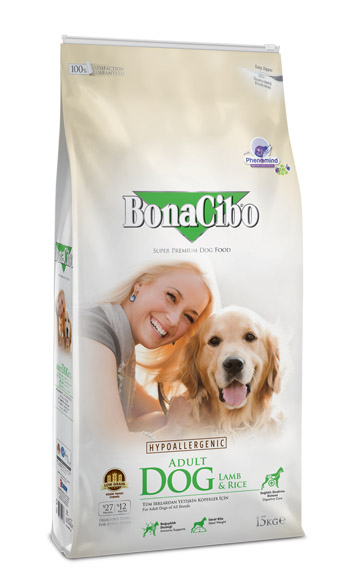 BonaCibo 1 Kg Kuzu Etli Pirinçli Yetişkin Köpek Maması