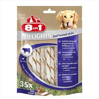 8in1 Delights Bones Biftekli Twested Sticks Burgu Ã‡ubuÄŸu KÃ¶pek Ã–dÃ¼lÃ¼ 190 Gr