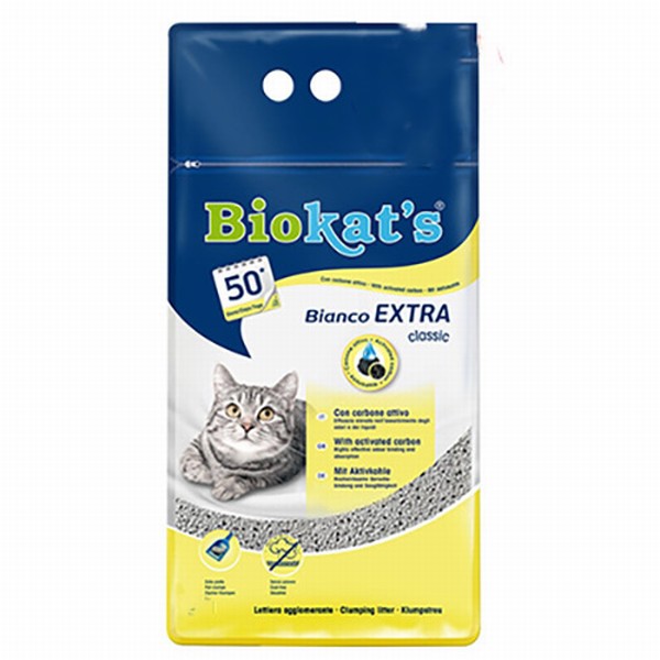 Biokats Bianco Extra Bentonit Topaklanan Kedi Kumu 10 Lt