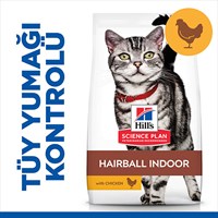 Hillâ€™s SCIENCE PLAN Hairball Ä°ndoor Cat TÃ¼y YumaÄŸÄ± Ã–nleyici Tavuklu YetiÅŸkin Kedi MamasÄ± 1,5 Kg