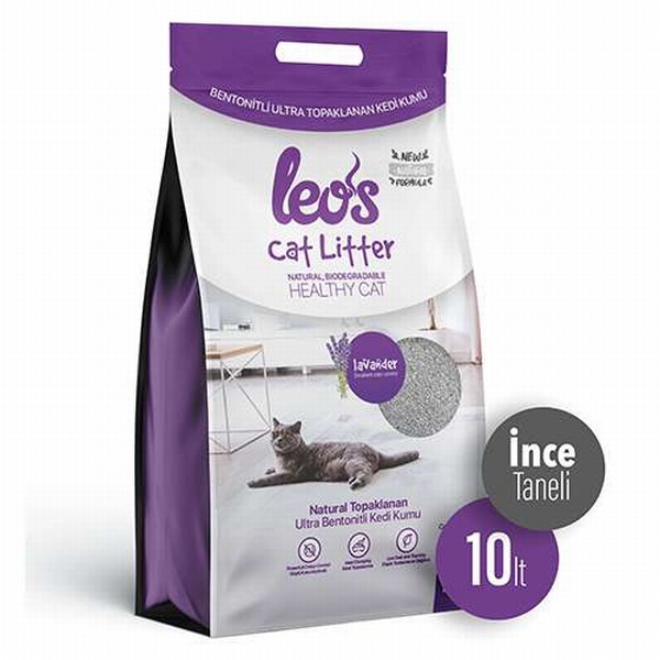 Leos Cat Litter Lavanta Kokulu İnce Taneli Kedi Kumu 2x10 Lt