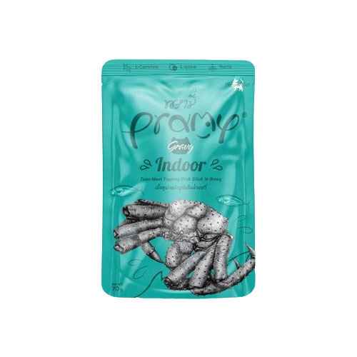 Pramy Indoor Sos İçinde Yengeçli ve Ton Balıklı Yetişkin Kedi Konservesi 70 Gr